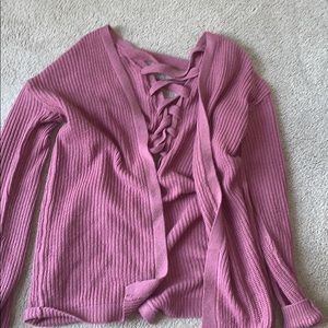 pink cardigan